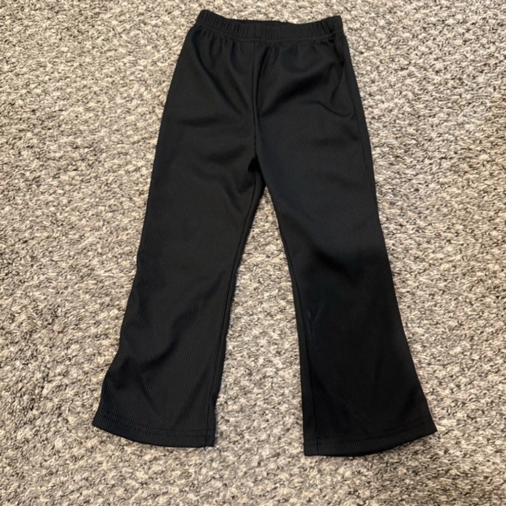 Kids Black flare ribbed pants 2T